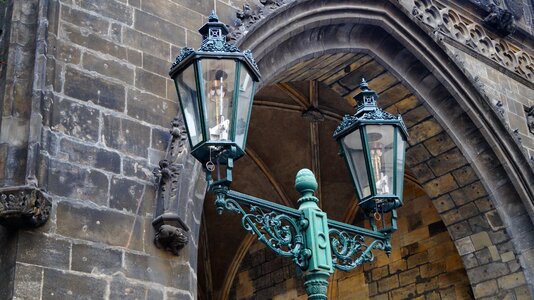 Lantern glass street lamp photo