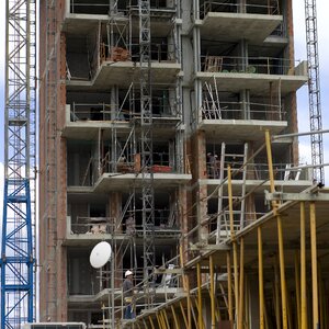 Build worker tower block photo