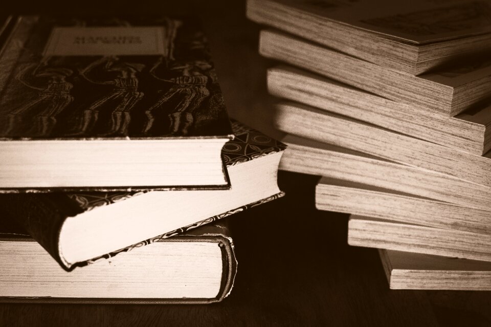 Book wisdom stack photo