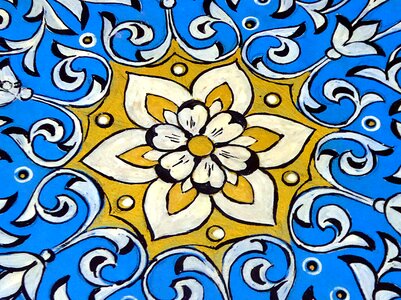 Blue yellow flower
