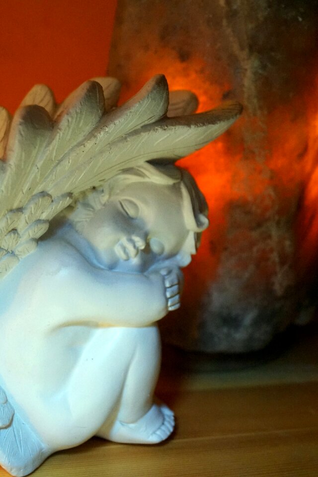 Facial art statue of angel