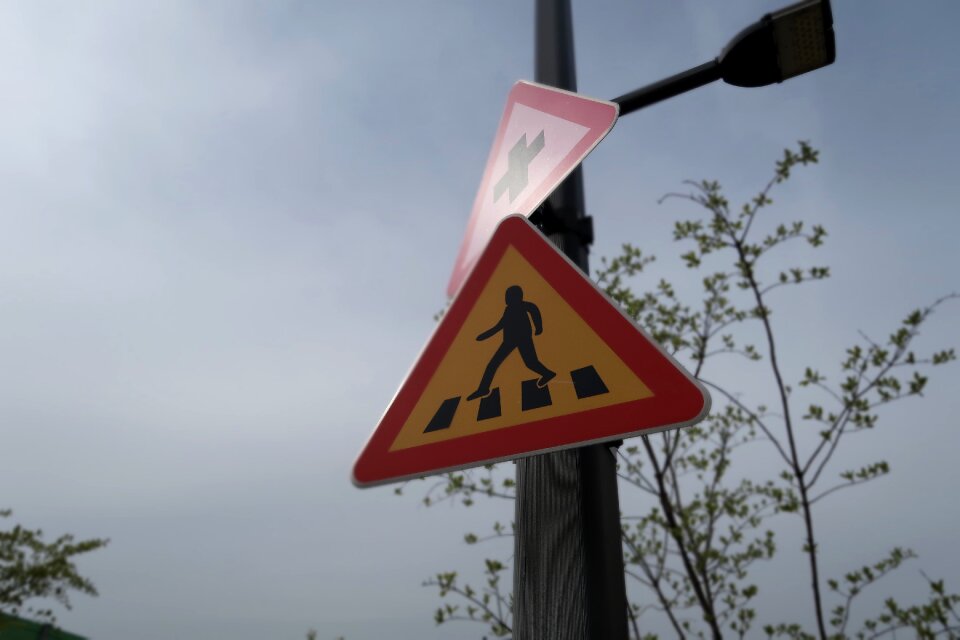Outdoors signs pedestrian crossing