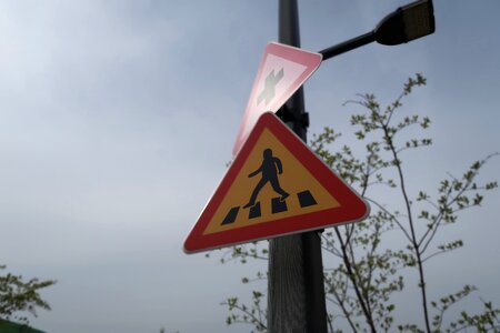 Outdoors signs pedestrian crossing