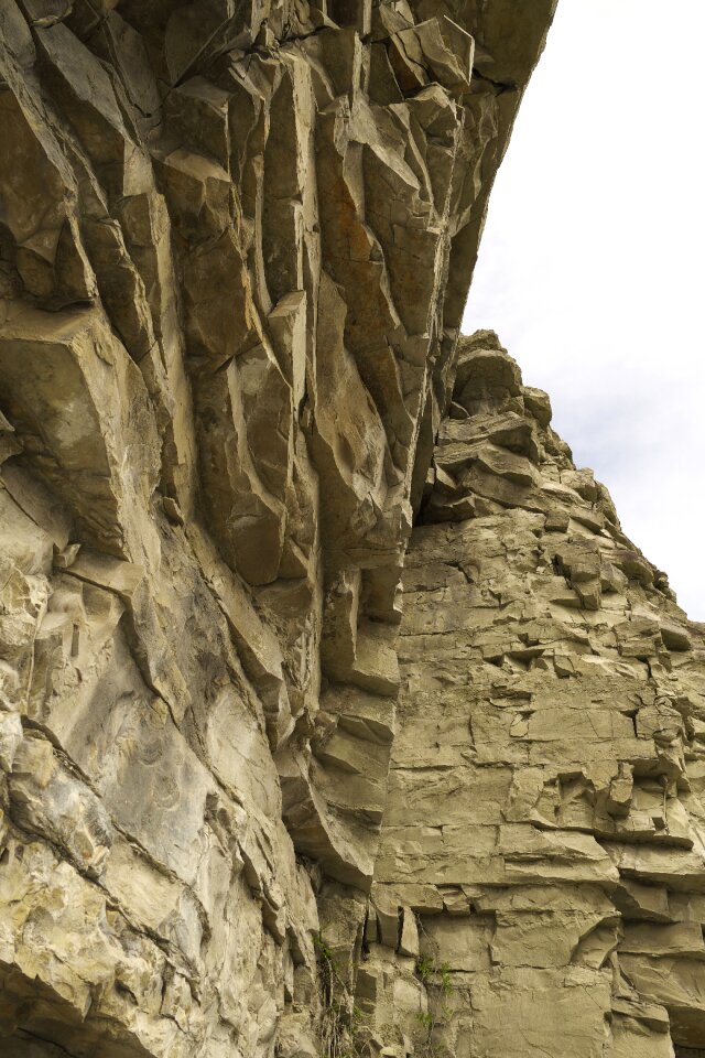 Weathered flaked off spall