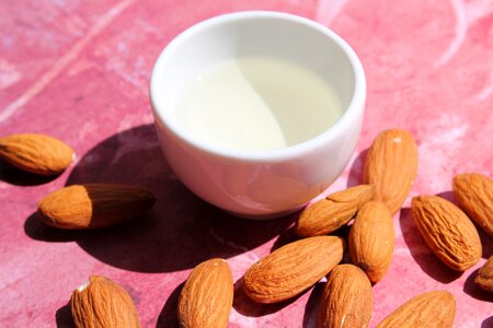 Closeup beauty almond oil
