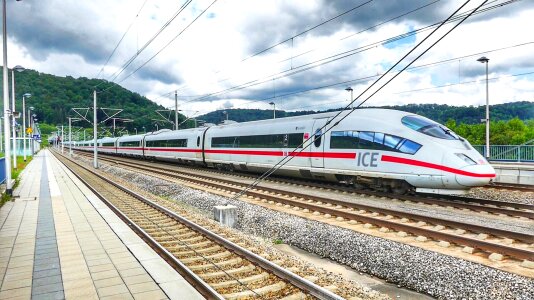 Railway line ice high-speed rail line photo