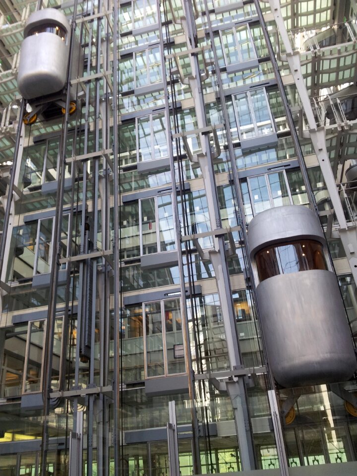 Elevator staircase glass