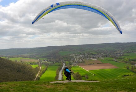 Paraglider ready to take off sky outdoor