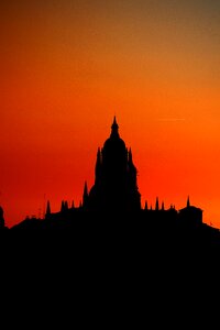 Silhouette sunset landscape