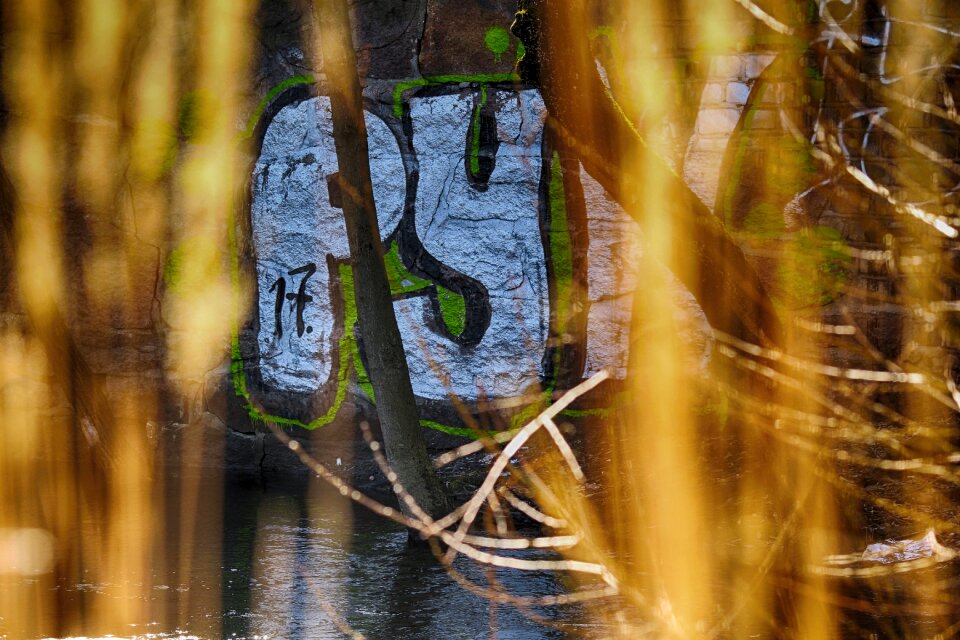Grafitti reflection outdoors