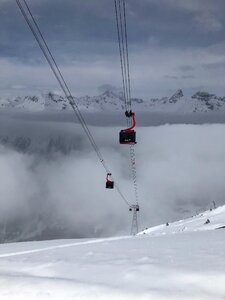 Ski run ski clouds photo