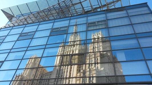 High rise building glass office