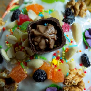 Fruit appetizer chocolate