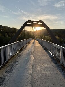 Dusk bridge construction abendstimmung photo