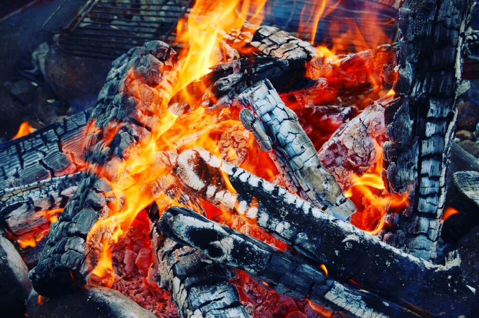 Smoke charcoal campfire