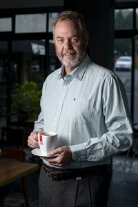 Portrait coffee businessman photo