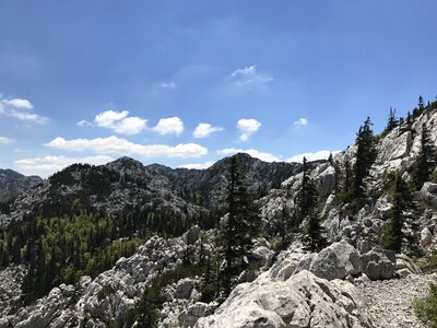 Mountain peak sky panoramic photo