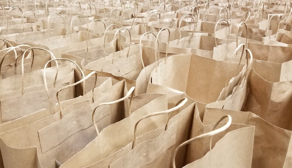 Grocery container brown shopping