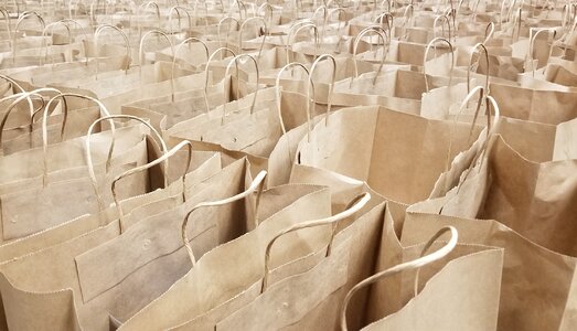 Grocery container brown shopping