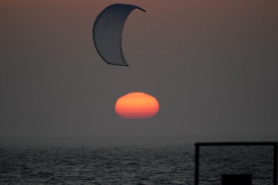 In the evening kiting kite