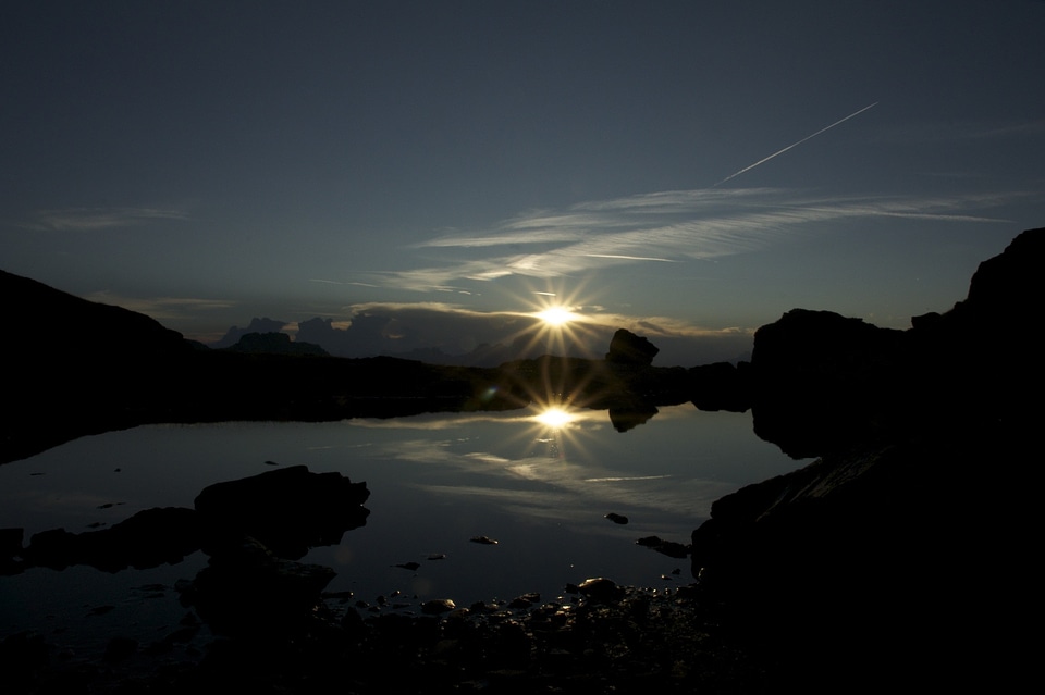 Blue hour sunset water