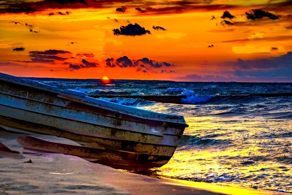 Dusk ocean sky