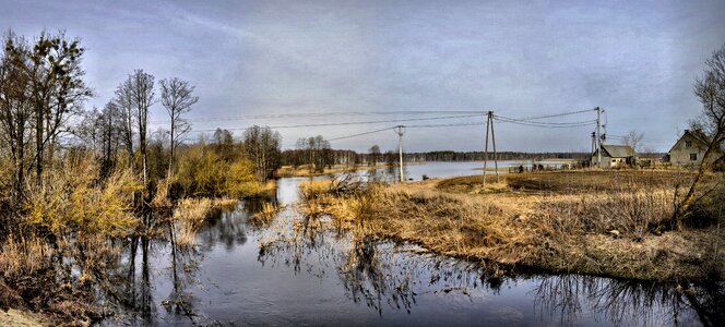 The wave is reflected sky river photo