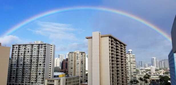 Sky urban rainbow photo