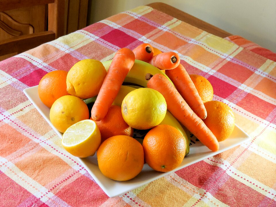 Fruit juice carrots lemons