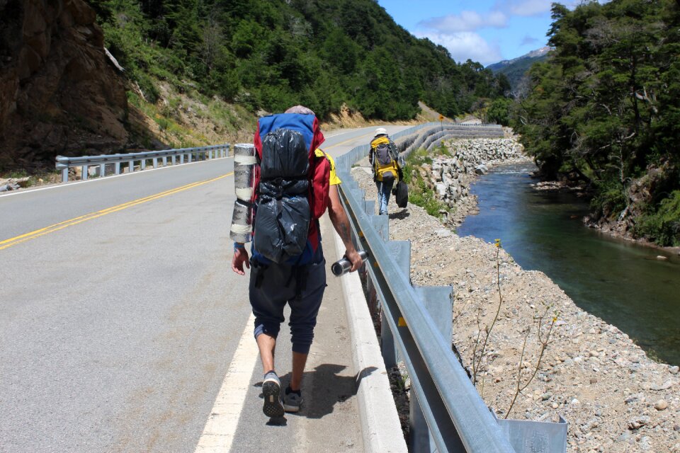 Backpacker traveler route