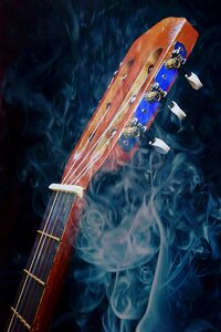 Smoke art stringed instrument photo