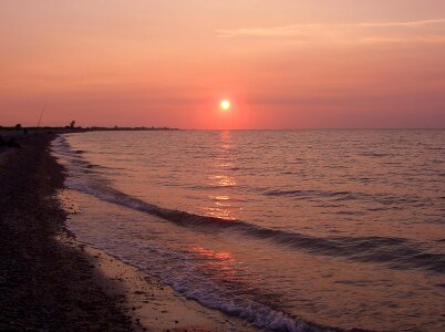 Dawn sea evening photo