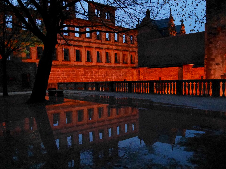 Heidelberger schloss rain mirroring