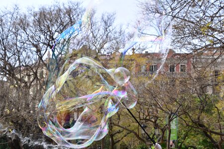 Soap bubble lightness outside photo