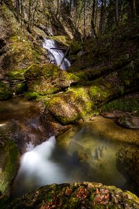 Waterfall moss water