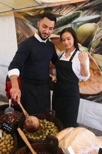 Human olive market green