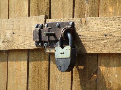 Padlock wood fence photo