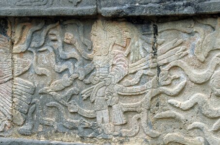 Bas-relief warrior sculpture photo