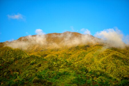 Fog and clouds landscape spring