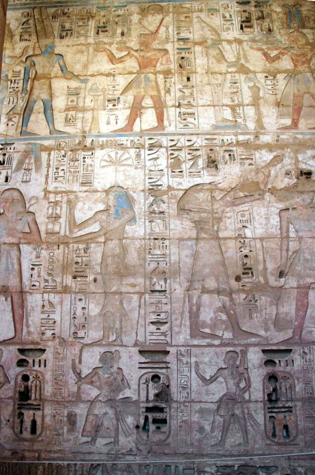 Temple hieroglyphs sculpture
