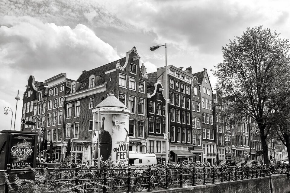 Monochrome horizontal plane amsterdam photo