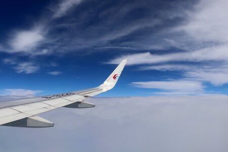Flight cloud blue sky photo