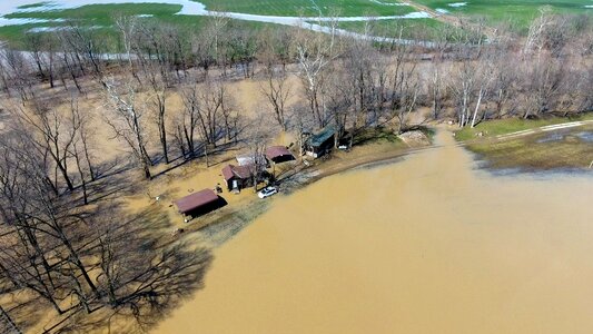 Panoramic climate change flooding photo