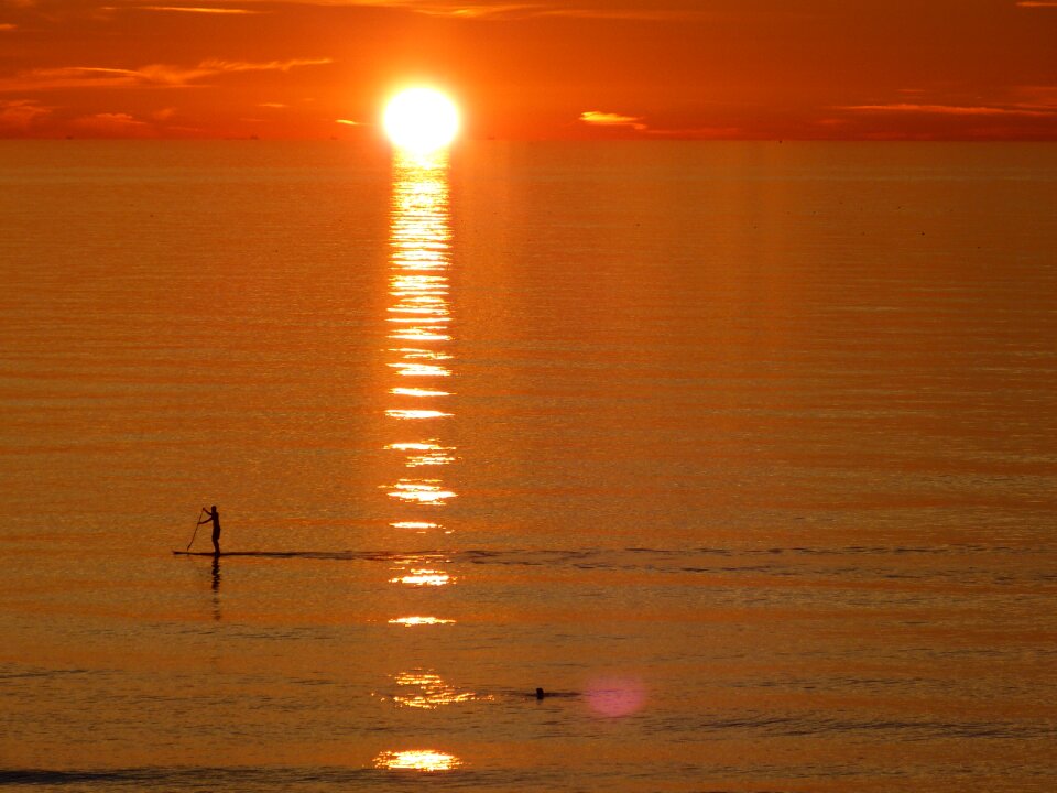 Evening sea reflection
