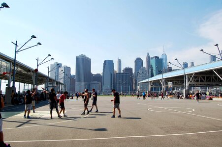 People street brooklyn bridge photo