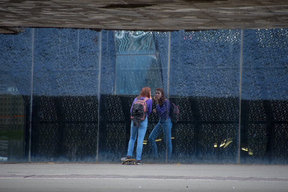 Mirror highlights urban landscape