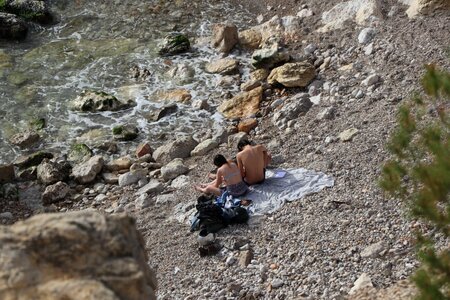 Beach couple love photo