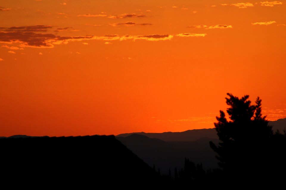 Evening sun mountain photo