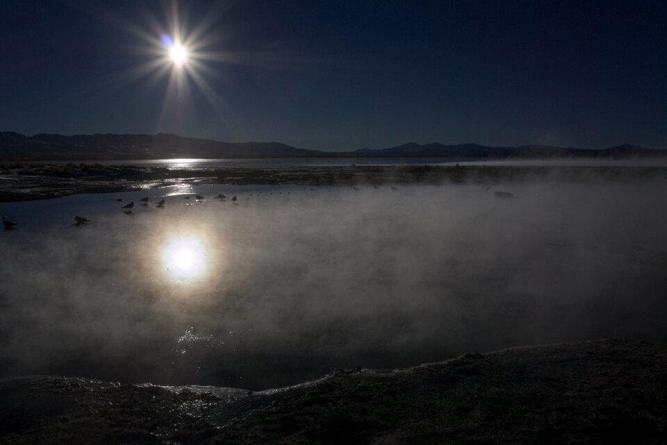 Body of water sun nature