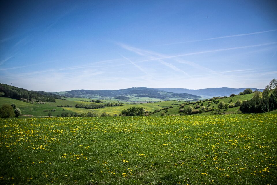 Meadows sky spring landscape